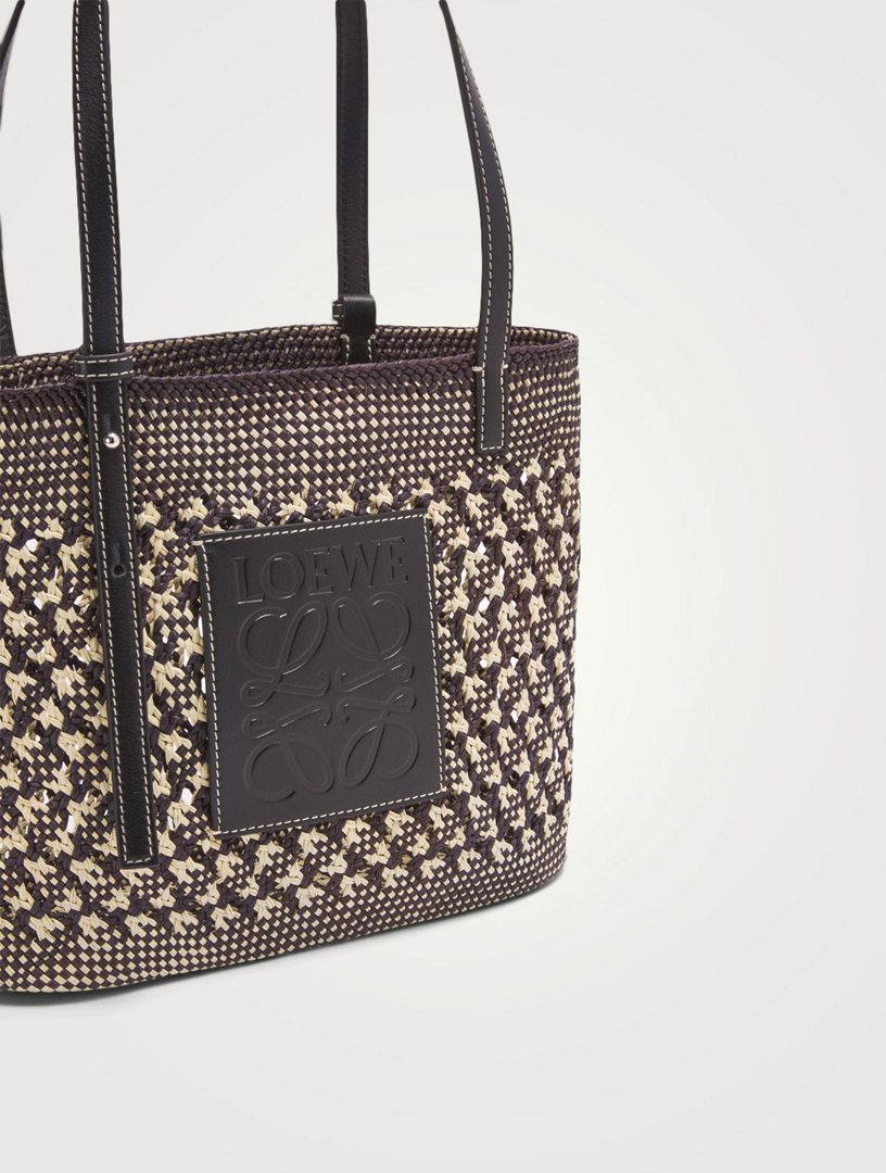 loewe honeycomb ibiza straw basket square leather bag paula