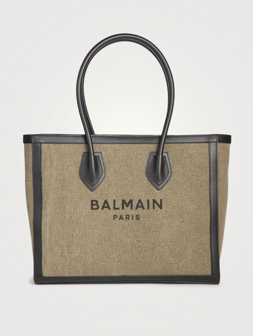 BALMAIN B-Army 42 Canvas Shopper Bag With Logo | Holt Renfrew Canada