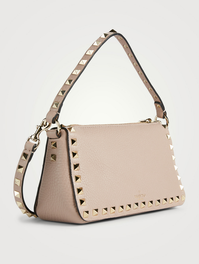 rockstud leather shoulder bag