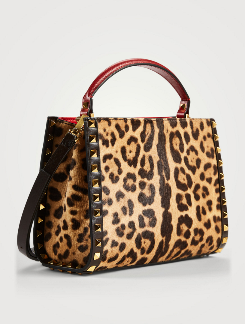 VALENTINO GARAVANI Small Alcove Rockstud Leather Top Handle Bag In