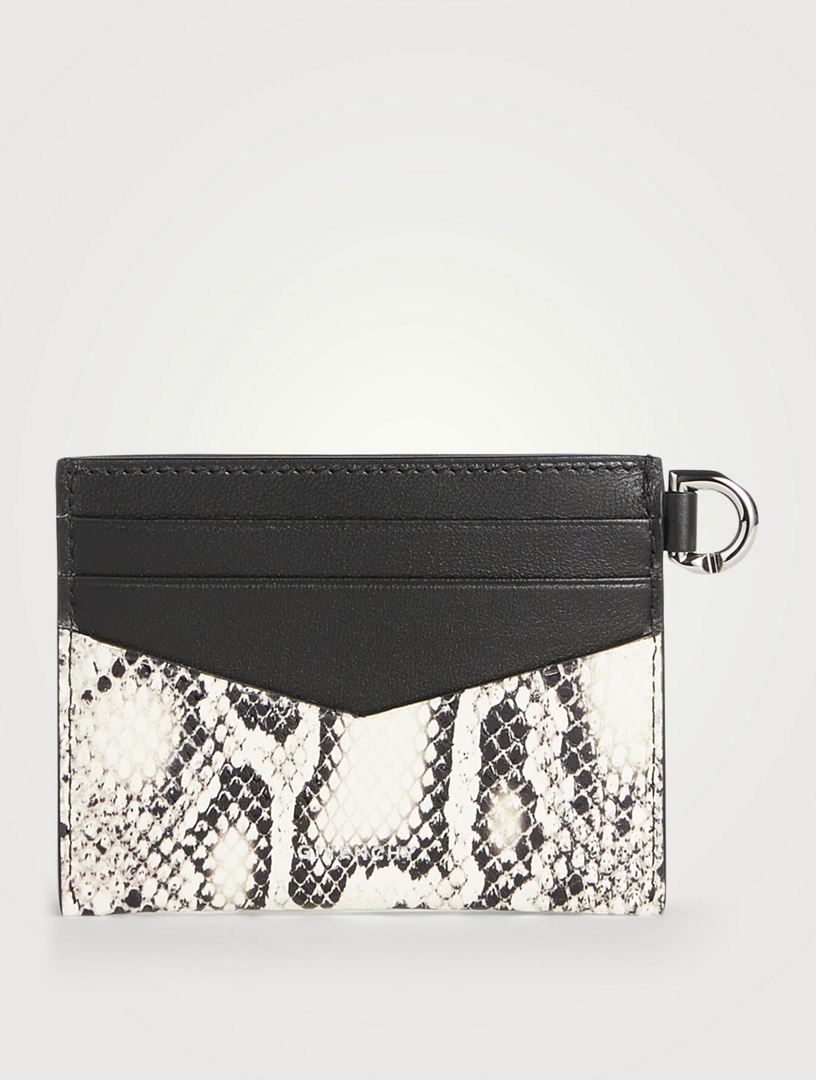 GIVENCHY 4G Leather Card Holder In Snake Print Women's Multi