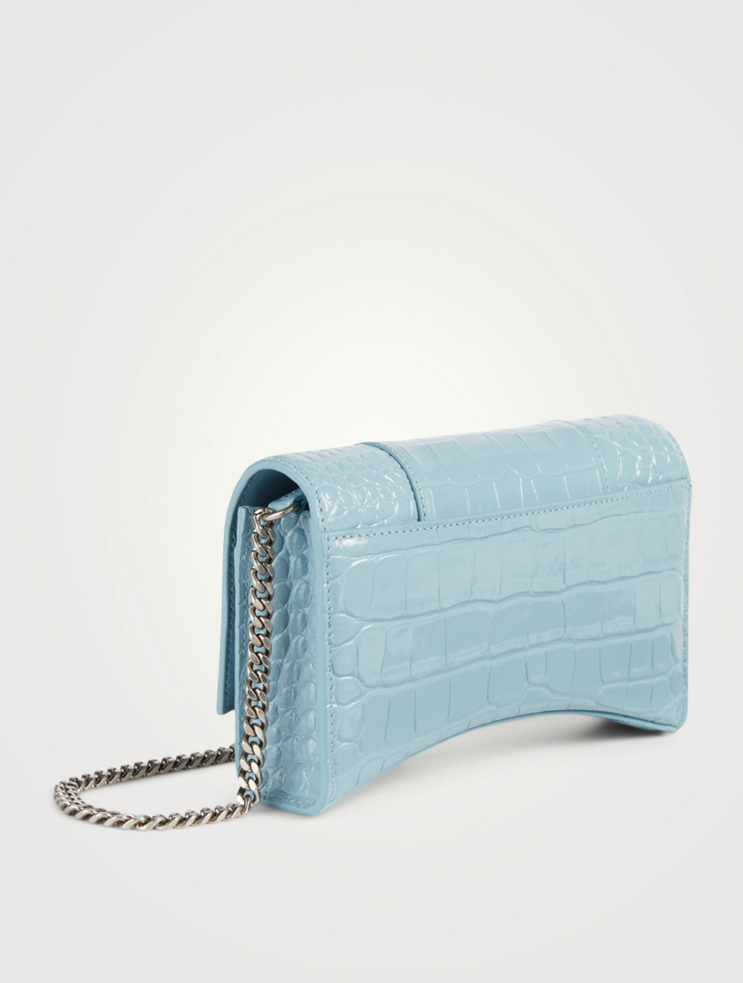 balenciaga women's hourglass wallet on chain