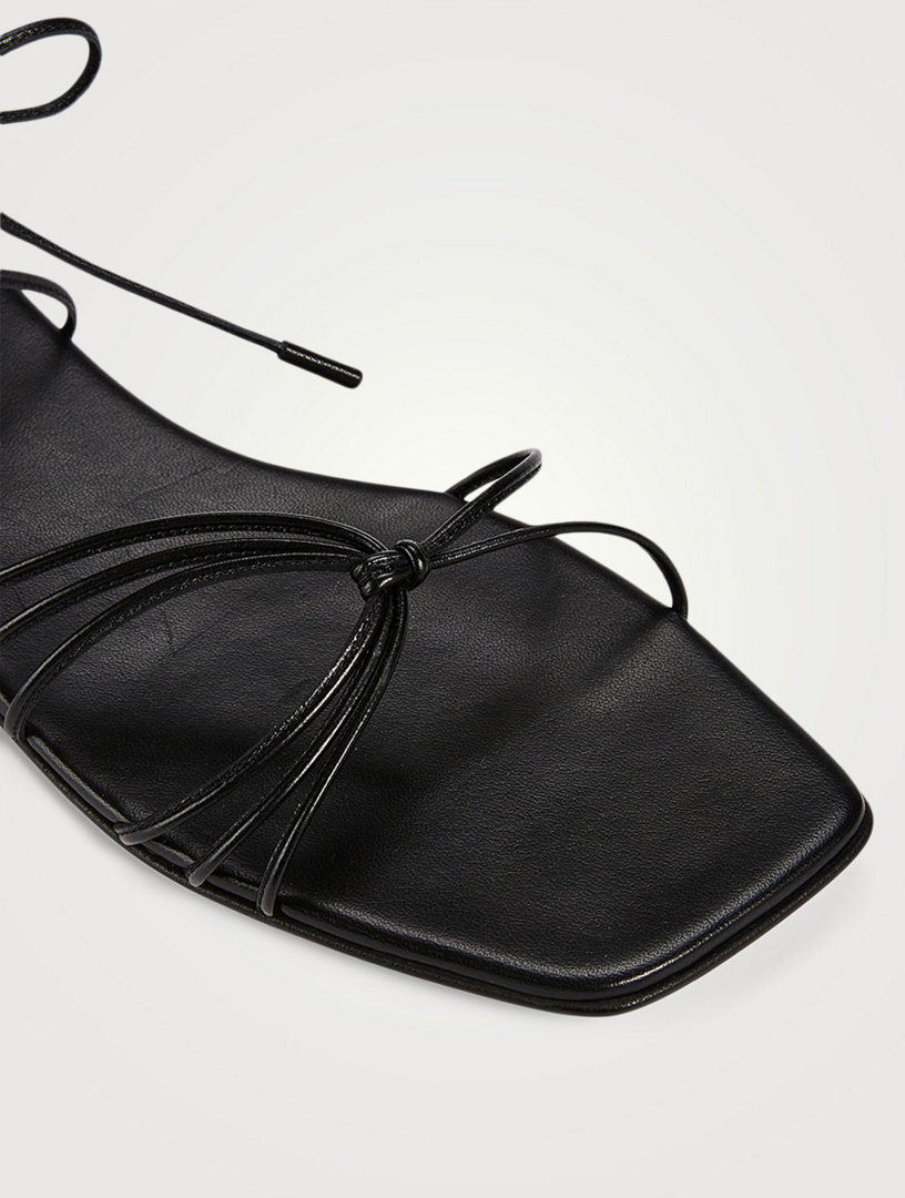 GIANVITO ROSSI Sylvie Leather Ankle-Tie Sandals Women's Black