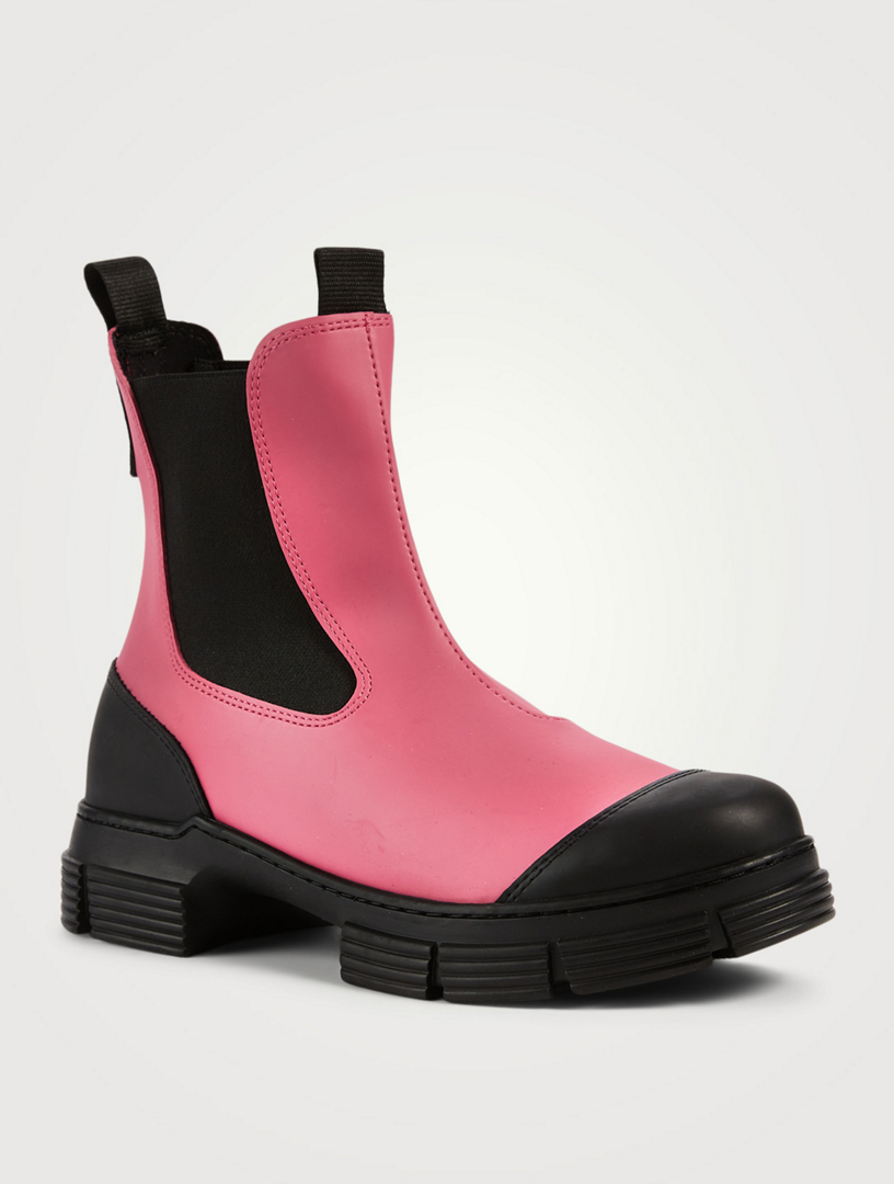 GANNI City Recycled Rubber Chelsea Boots Women's Pink