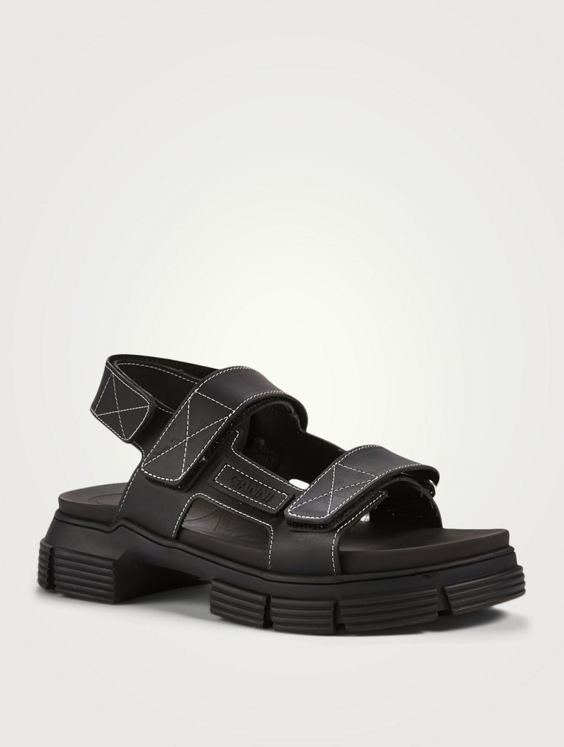 GANNI Recycled Rubber Velcro Sandals | Holt Renfrew Canada