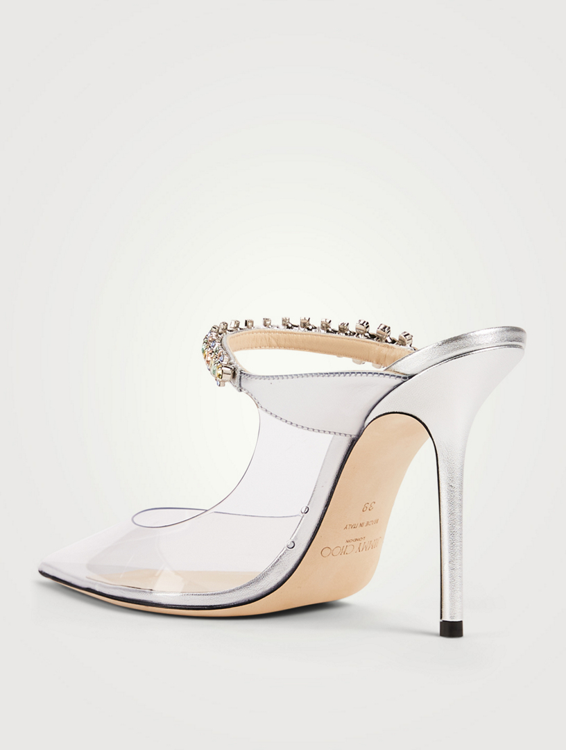 JIMMY CHOO Bing 100 Clear PVC Mules With Crystal Strap Holt Renfrew