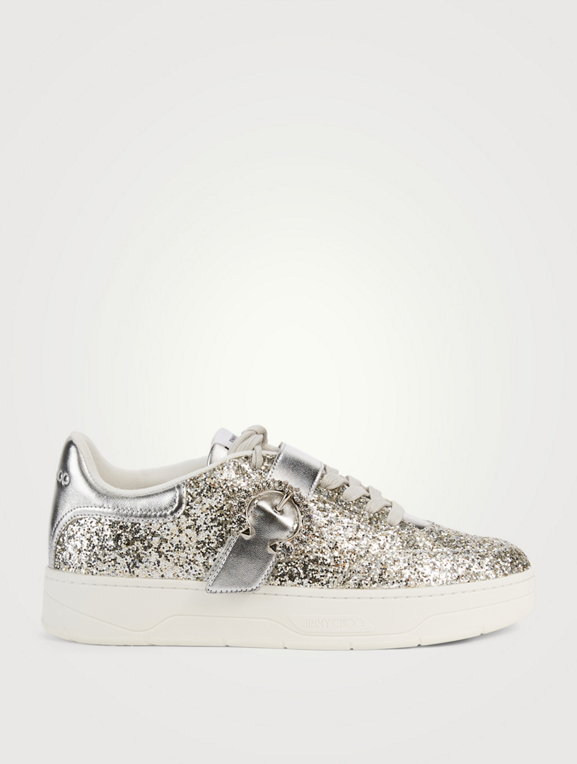 JIMMY CHOO Osaka Metallic Leather And Glitter Sneakers | Holt Renfrew ...