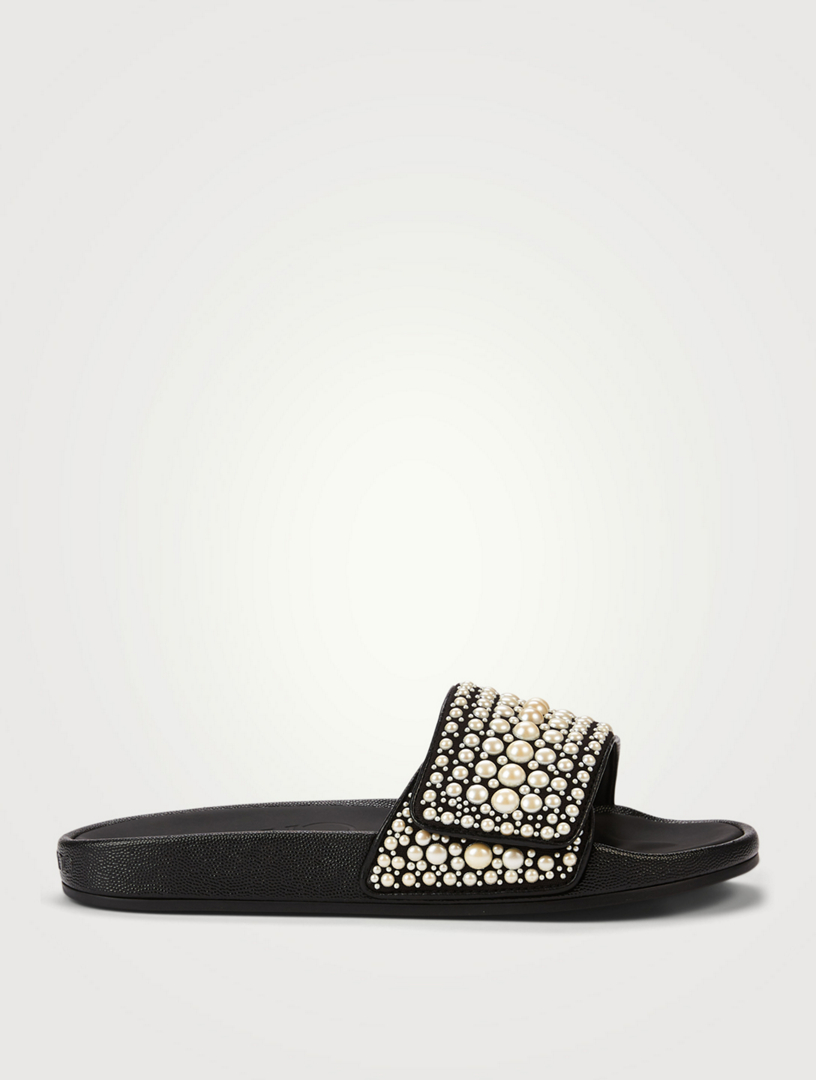 jimmy choo pearl sliders