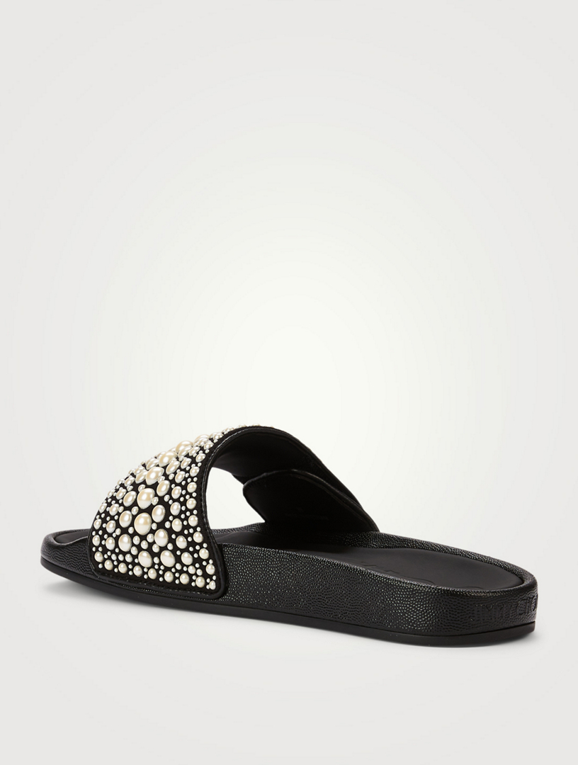 jimmy choo pearl sliders