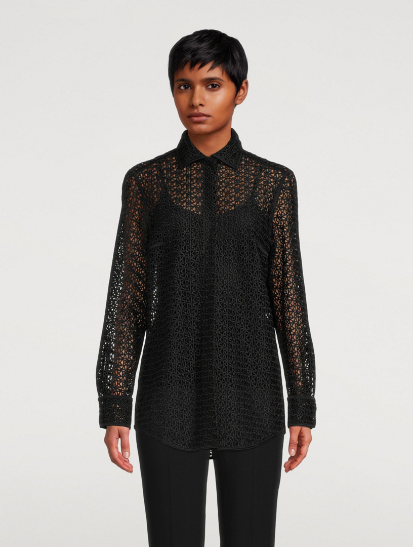 AKRIS Cutout Logo Embroidered Shirt | Holt Renfrew Canada