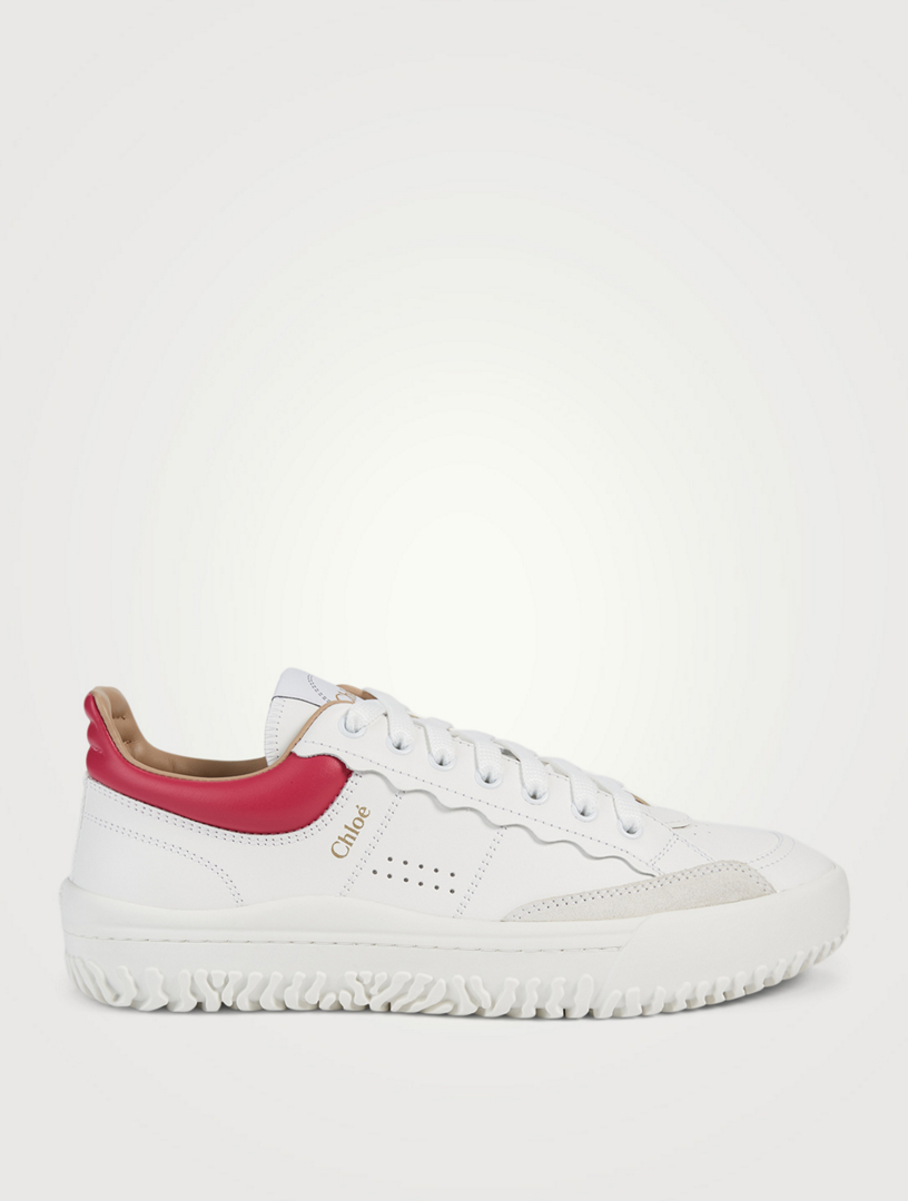 chloe franckie leather sneakers