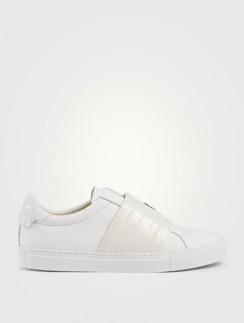 GIVENCHY Urban Street Leather Slip-On Sneakers With Croc-Embossed Strap ...