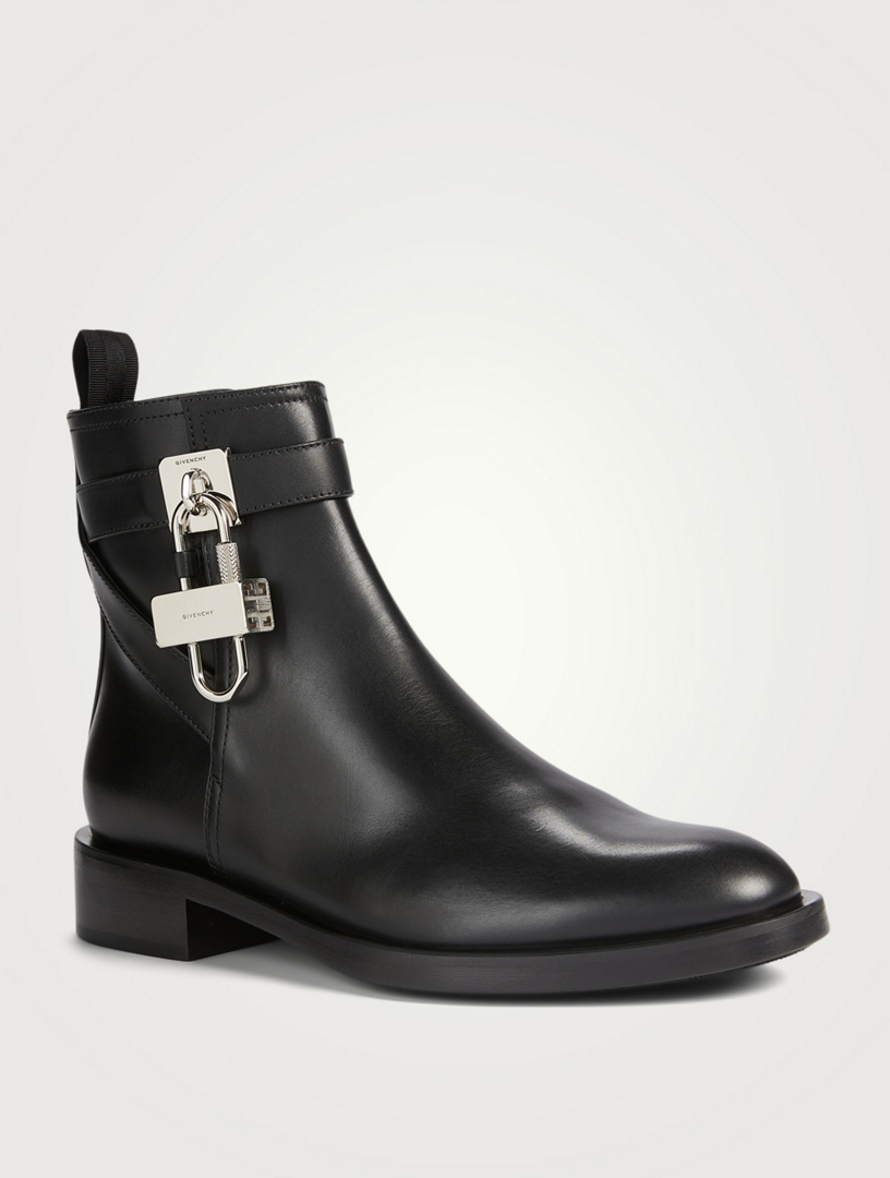 GIVENCHY Leather Ankle Boots With Padlock | Holt Renfrew Canada