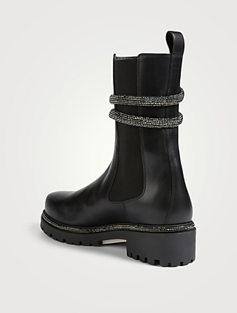 RENE CAOVILLA Cleo Leather Chelsea Boots Women's Black