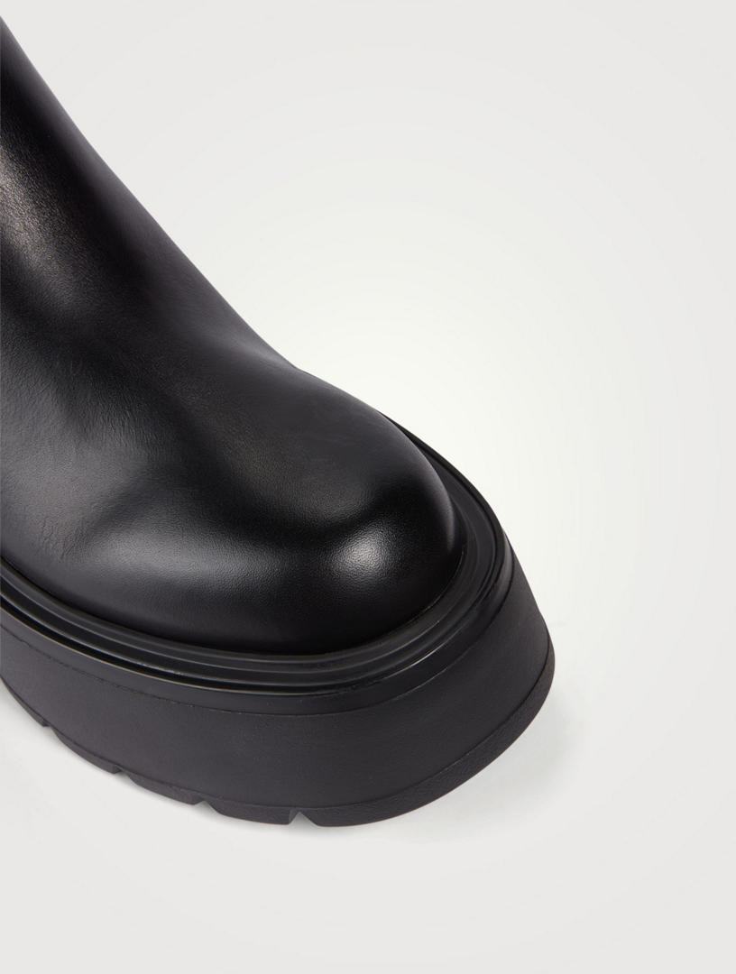 VALENTINO GARAVANI Uniqueform Leather Wedge Platform Knee-High 