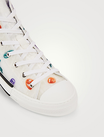 DIOR B23 Dior Oblique Canvas High-Top Sneakers  With Kenny Scharf Motif Men's Multi