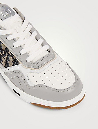 DIOR B27 Leather And Dior Oblique Jacquard Sneakers Men's White