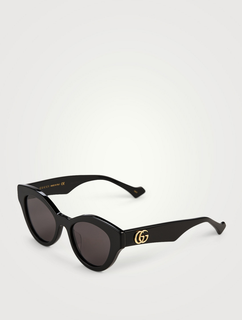 gucci cat eye sunglasses white