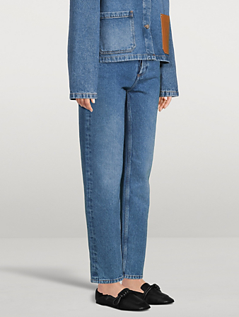 LOEWE Anagram Pocket Tapered Jeans Women's Blue
