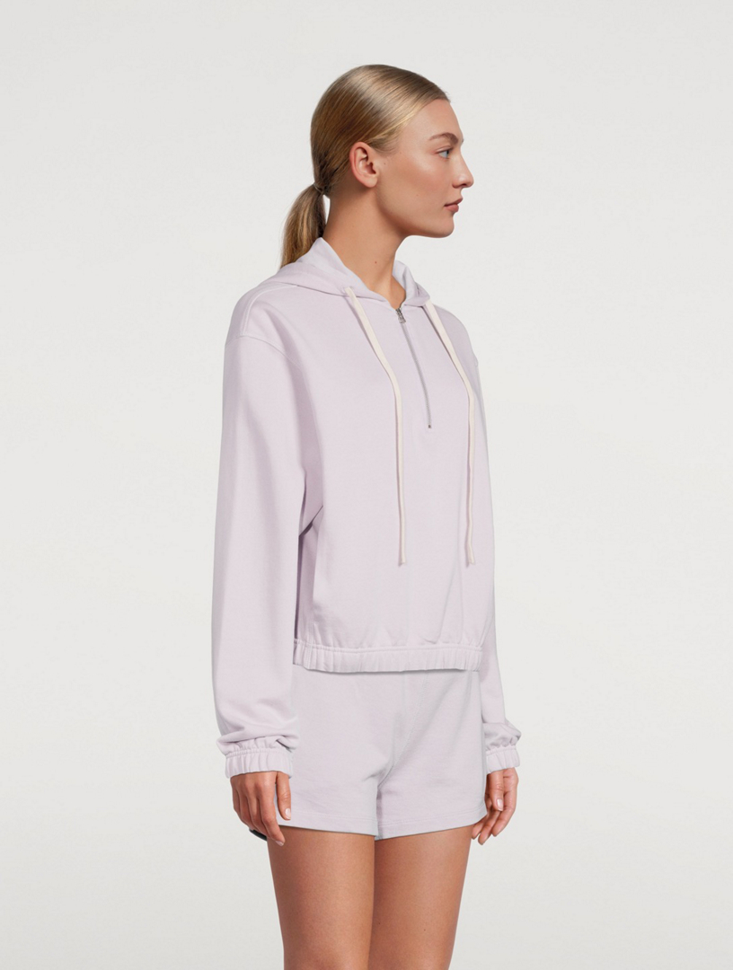 KOTN French Terry Cotton Half-Zip Cropped Hoodie | Holt Renfrew Canada