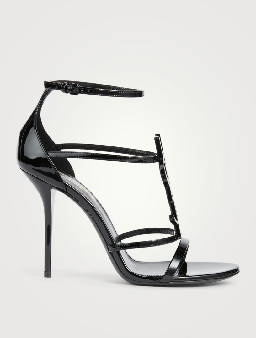 SAINT LAURENT Cassandra Patent Leather Stiletto Sandals | Holt Renfrew ...
