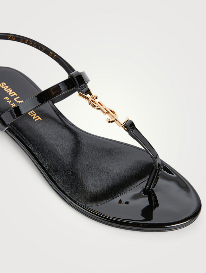 saint laurent cassandra leather slingback thong sandals