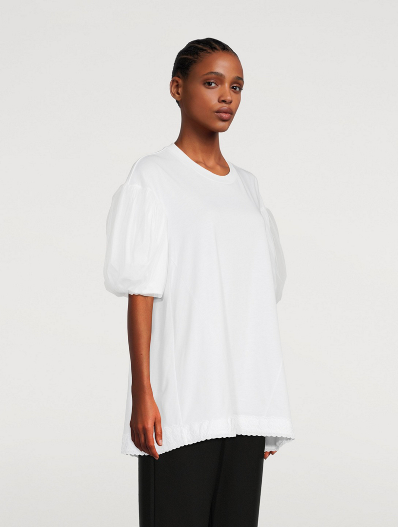 SIMONE ROCHA Tee-shirt trapèze enjolivé à superposition de tulle Femmes Blanc