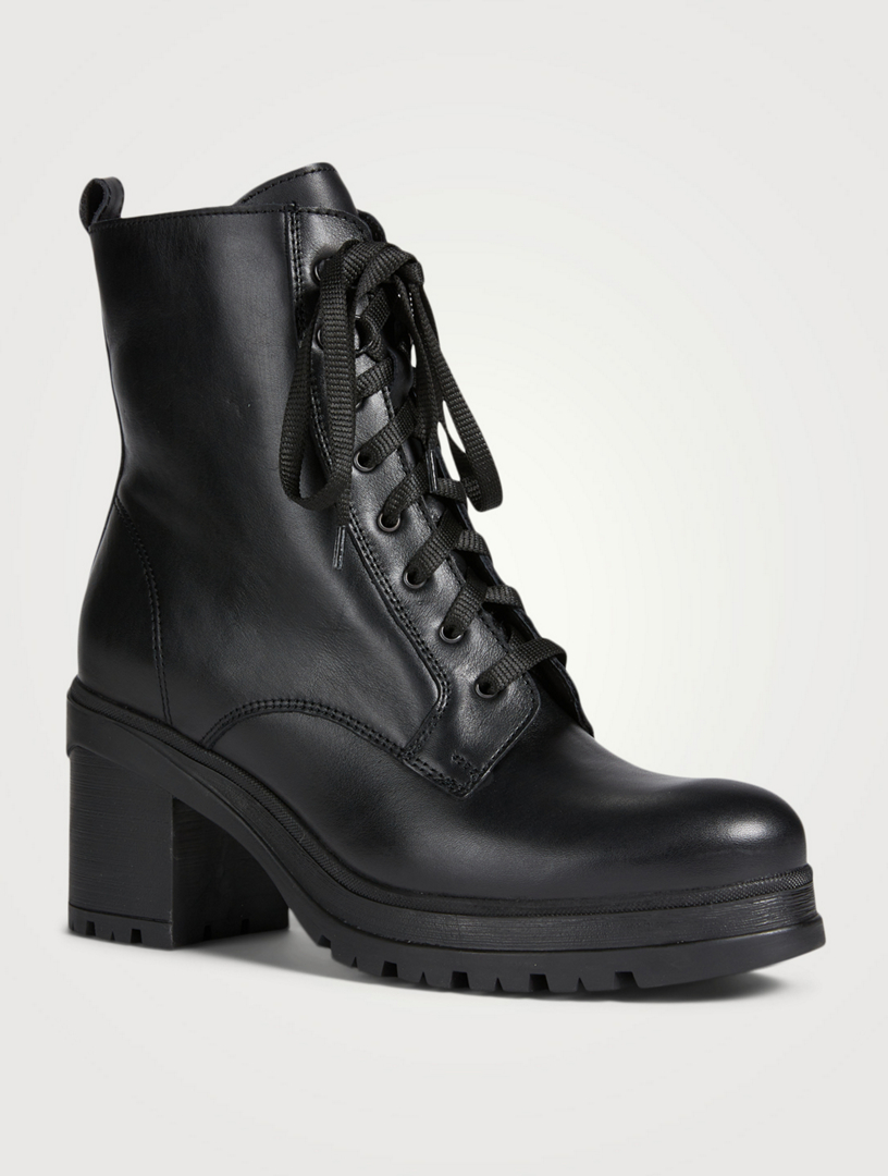 LA CANADIENNE Prunella Leather Heeled Lace-up Ankle Boots | Holt ...