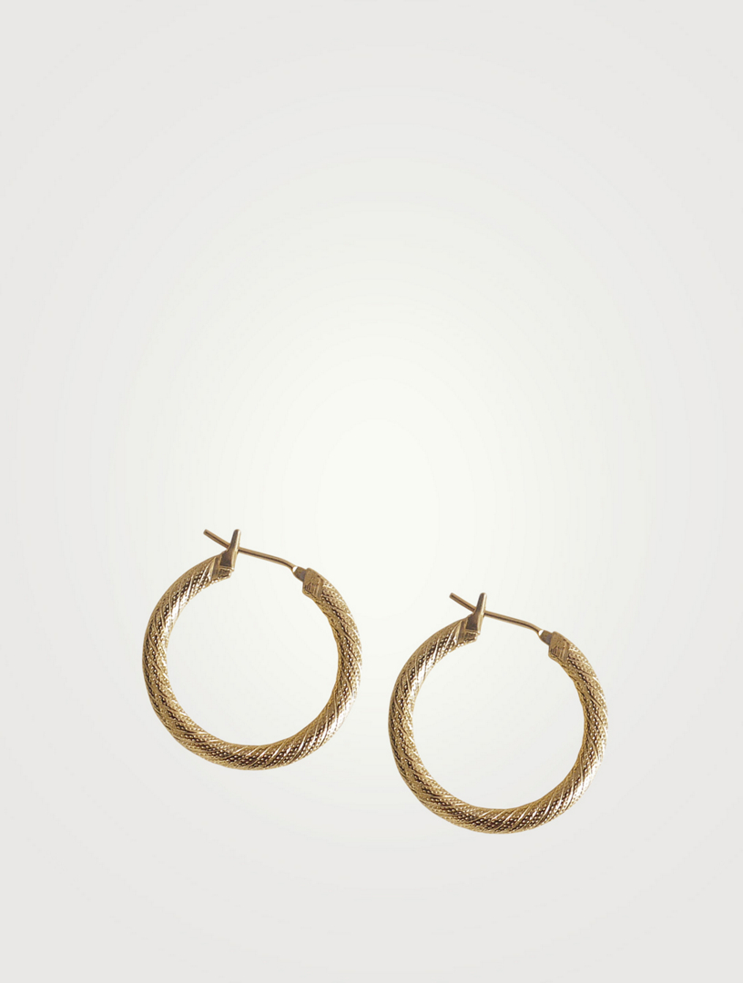 14k gold hoops with etching