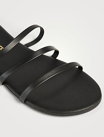 TKEES Emma Leather Slide Sandals Women's Black