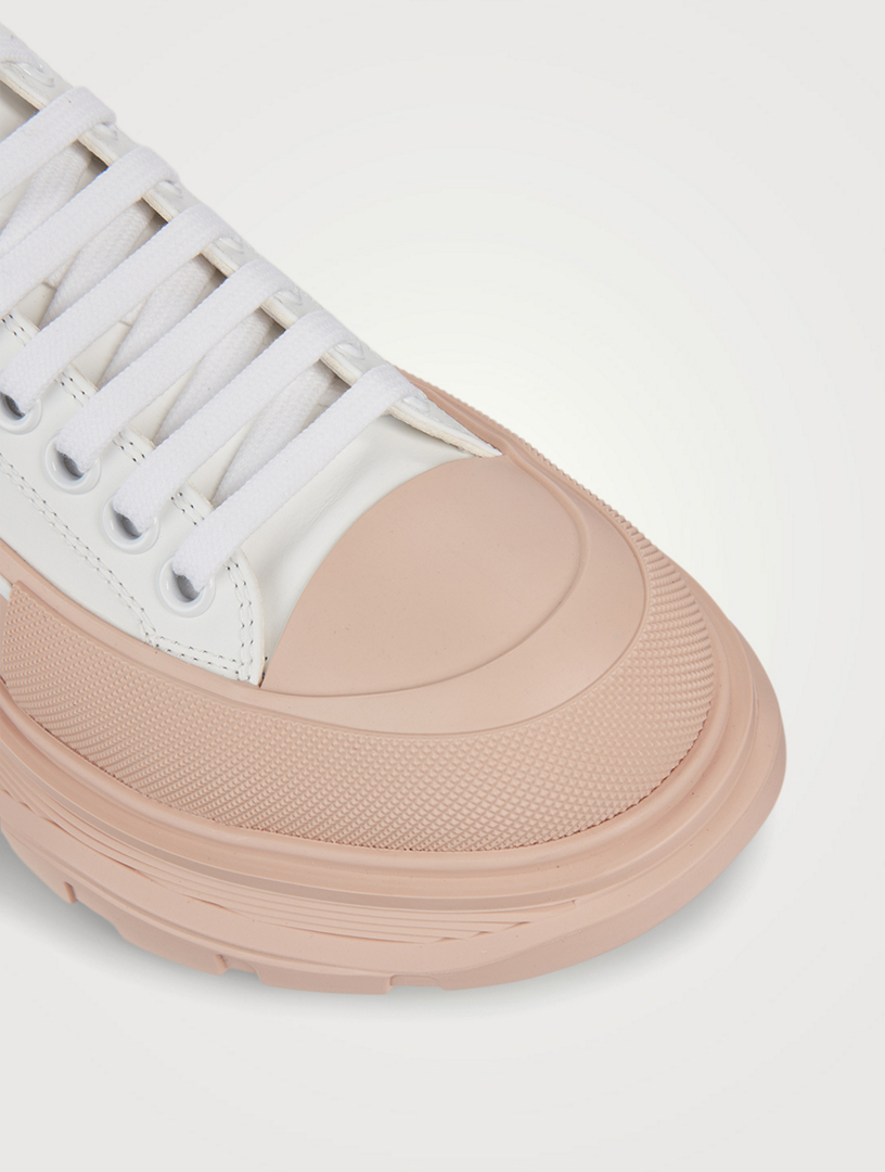 ALEXANDER MCQUEEN Sneakers Tread Slick en cuir à plateforme Femmes Blanc
