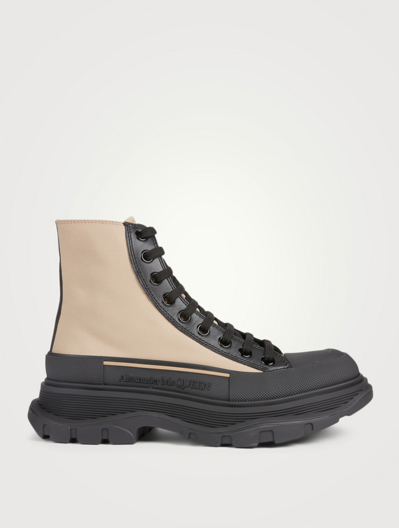 ALEXANDER MCQUEEN Tread Slick Canvas And Leather Platform HighTop