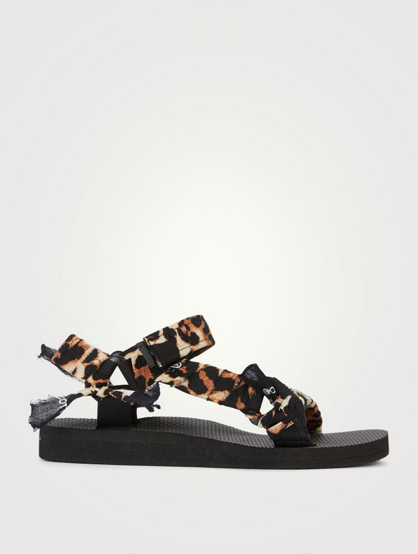 leopard print velcro sandals