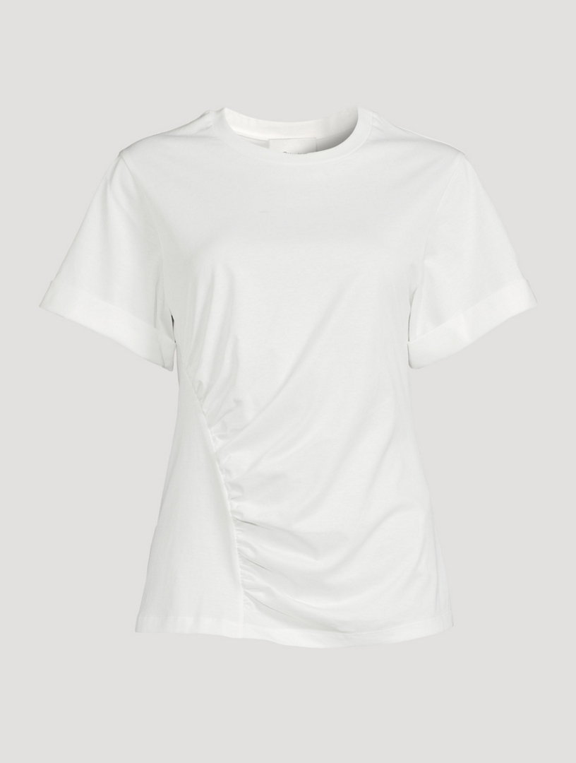 3.1 PHILLIP LIM Gathered Jersey T-Shirt Women's White