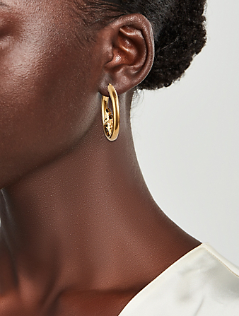 OFF-WHITE Arrow Hoop Earrings Women's Metallic