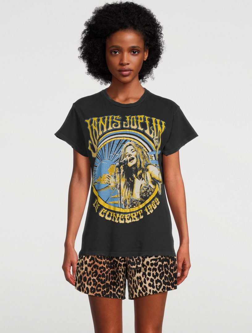 MADEWORN Janis Joplin Graphic T-Shirt Women's Black