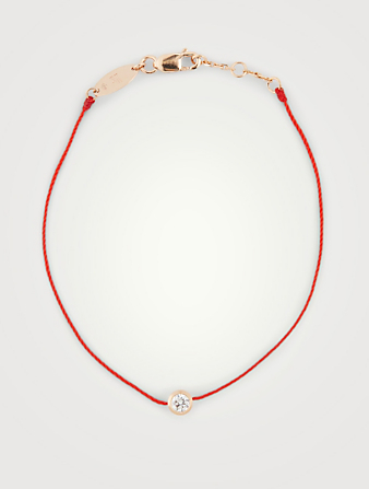 REDLINE So Pure 18K Rose Gold String Bracelet With Diamond Women's Pink