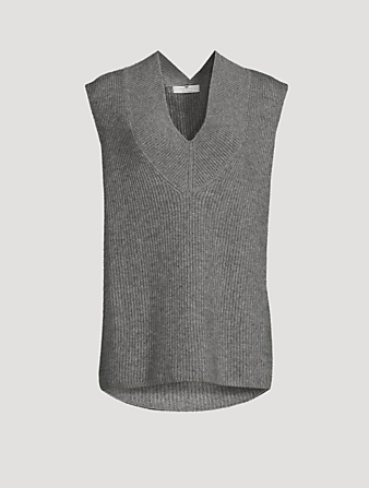 MANDKHAI Cashmere V-Neck Sweater Vest Women's Grey