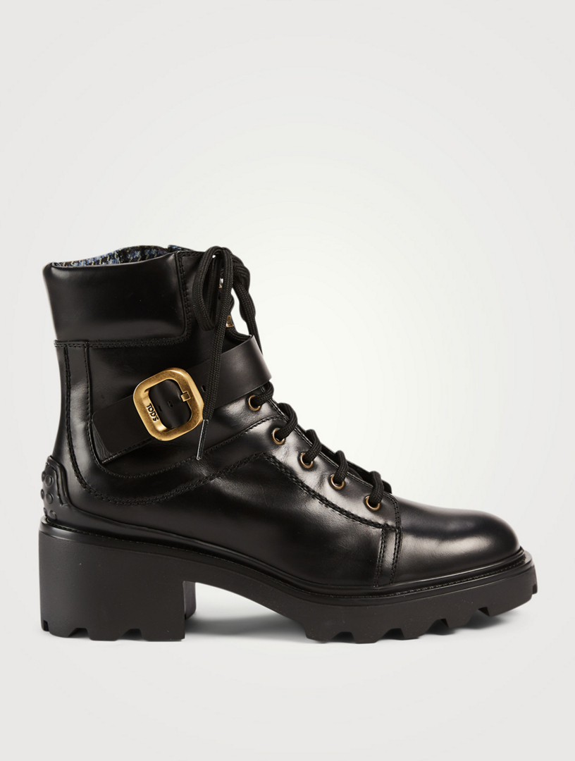 TOD'S Leather Combat Boots | Holt Renfrew Canada