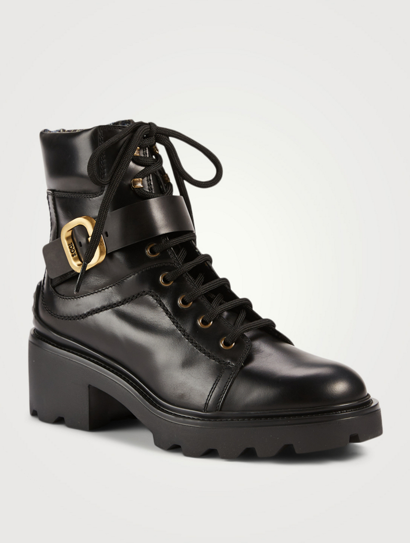 TOD'S Leather Combat Boots | Holt Renfrew Canada