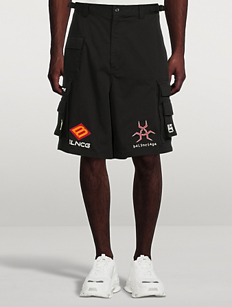 BALENCIAGA Gamer Stretch Gabardine Shorts Mens Black