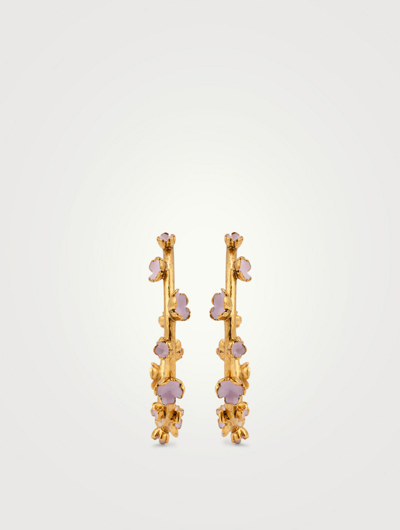 OSCAR DE LA RENTA Flower Hoop Earrings Women's Metallic