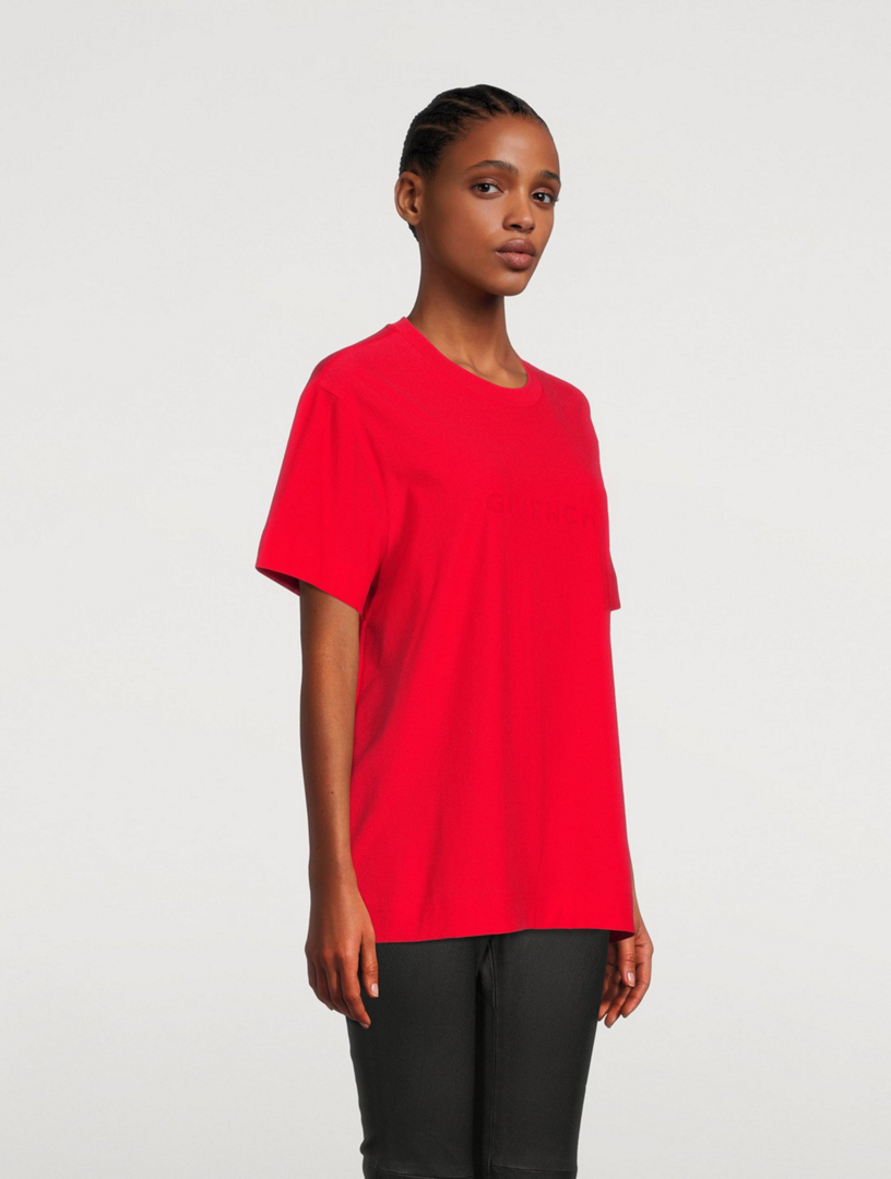 GIVENCHY 4G Cotton T-Shirt Women's Red