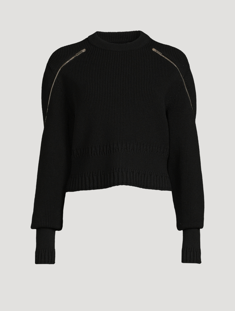 GIVENCHY Cropped Sweater With Zippers Women's Black