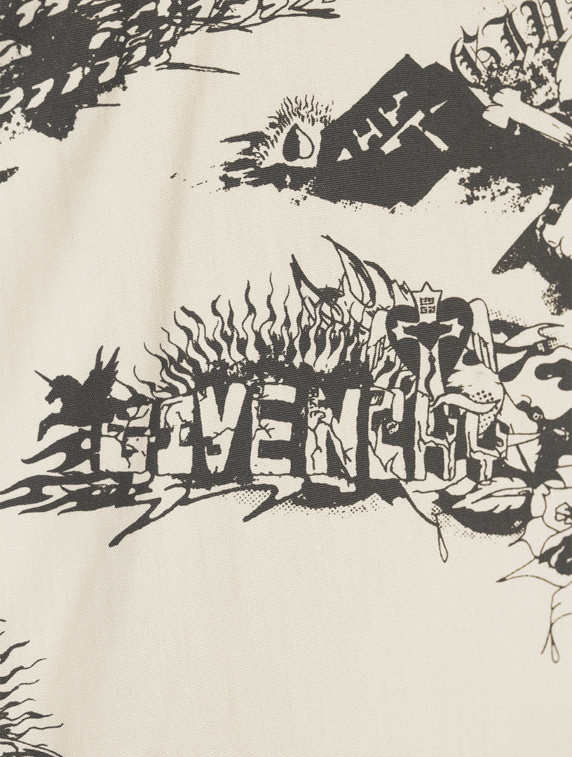 GIVENCHY Boxy Shirt In Gothic Logo Print Men's Multi