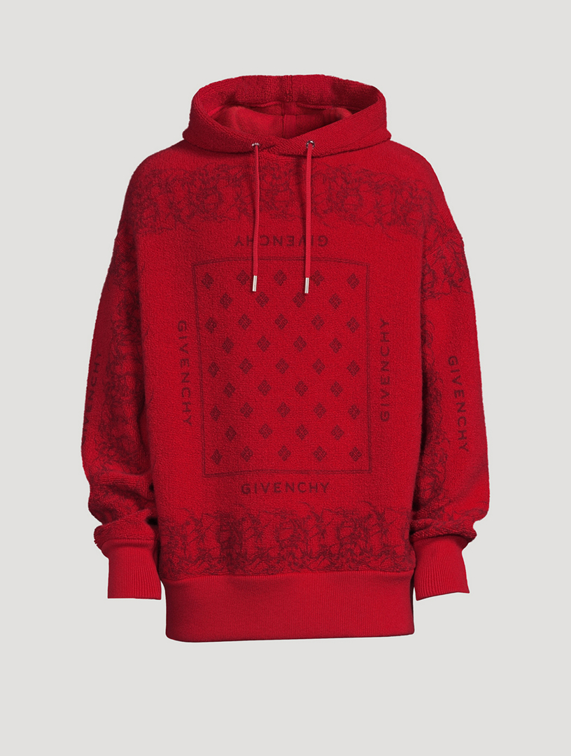 GIVENCHY Barbed Wire Wool Hoodie Mens Red