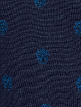 ALEXANDER MCQUEEN Wool Skull Jacquard Sweater Men's Blue