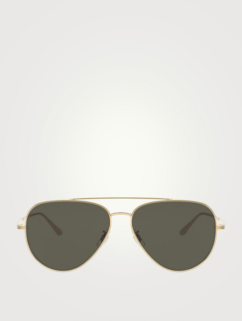 OLIVER PEOPLES Casse Aviator Sunglasses Men's Metallic