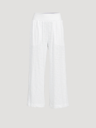 ATM ANTHONY THOMAS MELILLO Slub Jersey Foldover Wide Pants Women's White