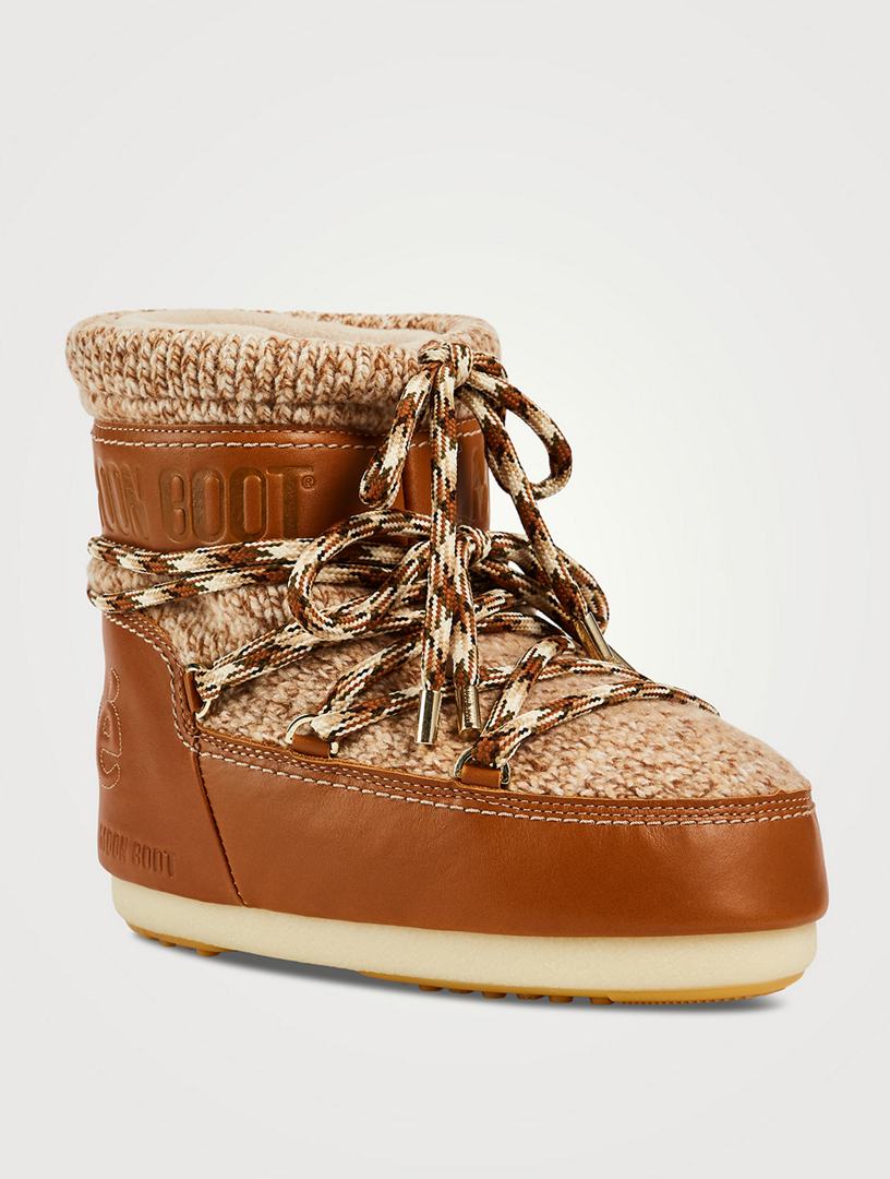 CHLOÉ Chloé x Moon Boot Knit And Leather Boots | Holt Renfrew Canada